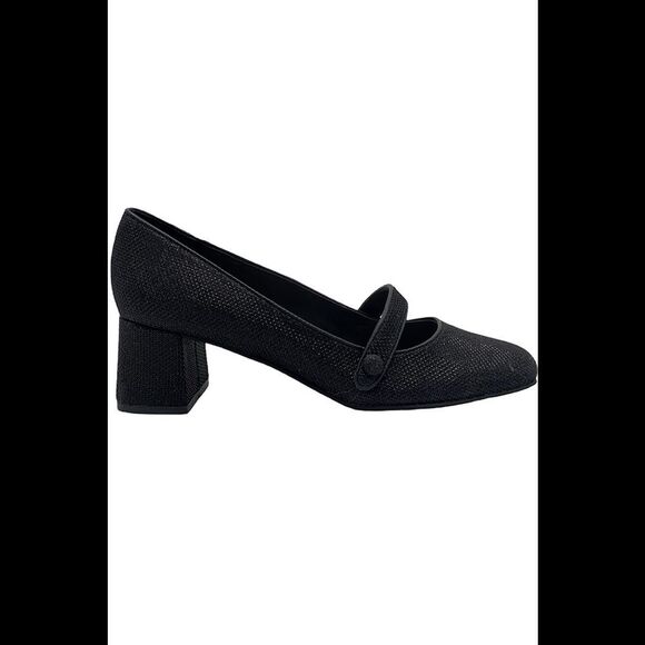 Isaac Mizrahi Live! Glitter Mary Jane Dress Pumps Black - Medium - Picture 1 of 5